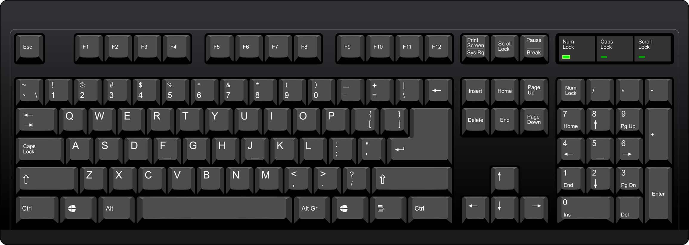 blank qwerty keyboard layout