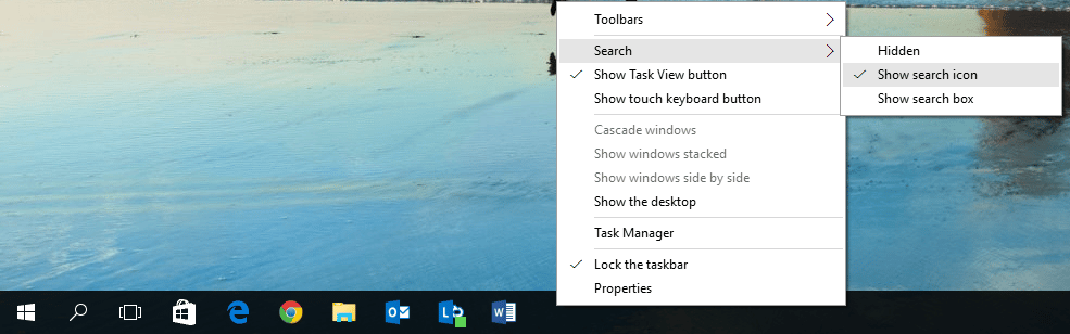 cortana icon search