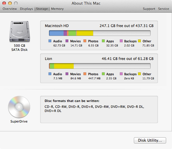 check storage for mac