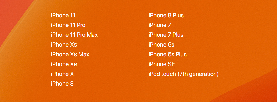 IOS 13 Device Compatibility