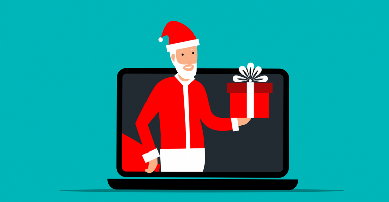 santa and computer
